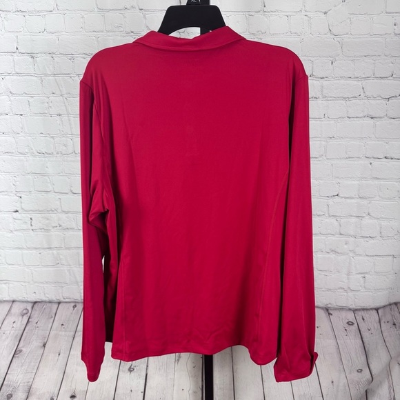 MIER Sports Red Long Sleeve Polo Shirt Size 2XL - Picture 4 of 4